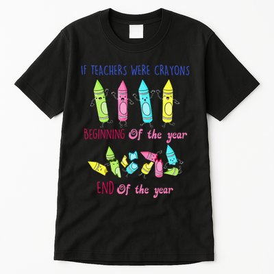 If Teachers Were Crayons Beginning Of The Year End The Year Tall T-Shirt
