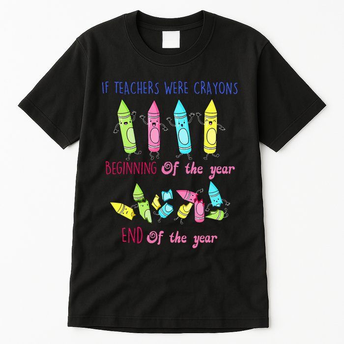 If Teachers Were Crayons Beginning Of The Year End The Year Tall T-Shirt
