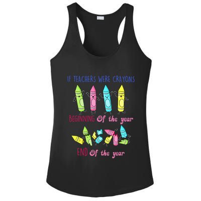 If Teachers Were Crayons Beginning Of The Year End The Year Ladies PosiCharge Competitor Racerback Tank