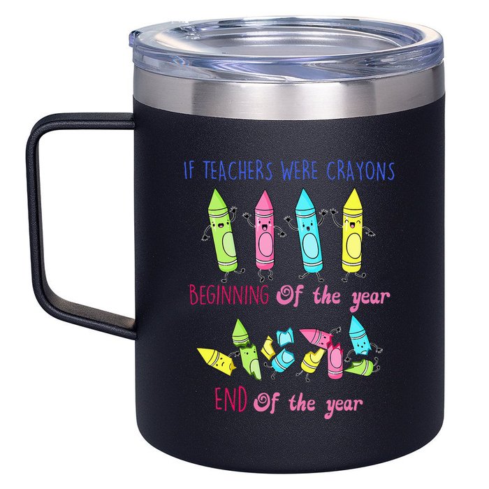 If Teachers Were Crayons Beginning Of The Year End The Year 12oz Stainless Steel Coffee Mug