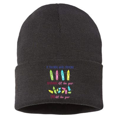 If Teachers Were Crayons Beginning Of The Year End The Year Sustainable Knit Beanie