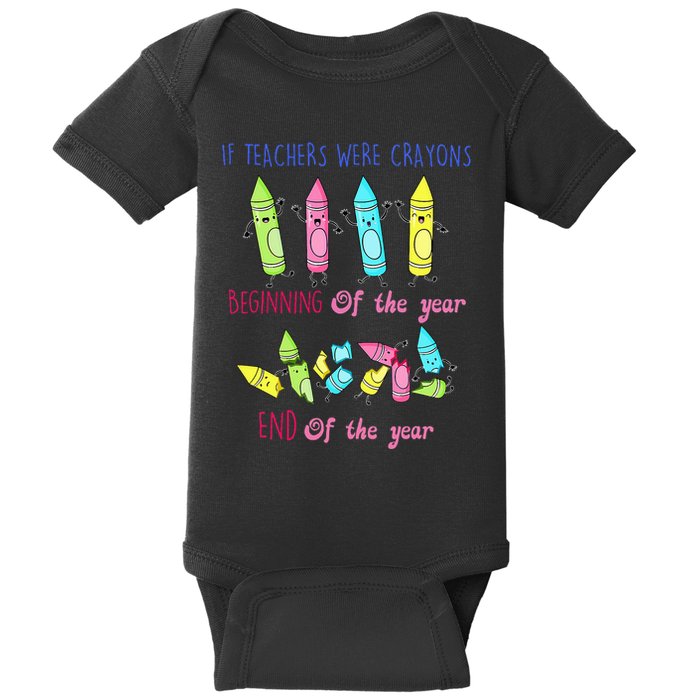 If Teachers Were Crayons Beginning Of The Year End The Year Baby Bodysuit