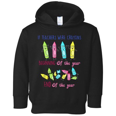 If Teachers Were Crayons Beginning Of The Year End The Year Toddler Hoodie