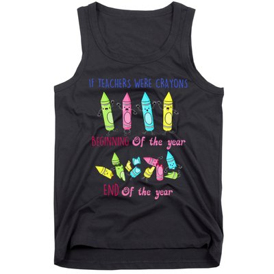 If Teachers Were Crayons Beginning Of The Year End The Year Tank Top