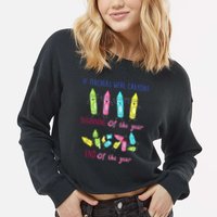 If Teachers Were Crayons Beginning Of The Year End The Year Cropped Pullover Crew