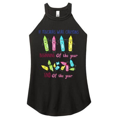 If Teachers Were Crayons Beginning Of The Year End The Year Women's Perfect Tri Rocker Tank