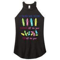 If Teachers Were Crayons Beginning Of The Year End The Year Women's Perfect Tri Rocker Tank