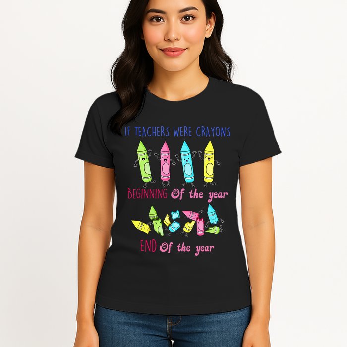 If Teachers Were Crayons Beginning Of The Year End The Year Womens T-Shirt