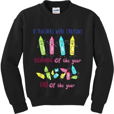 If Teachers Were Crayons Beginning Of The Year End The Year Kids Sweatshirt