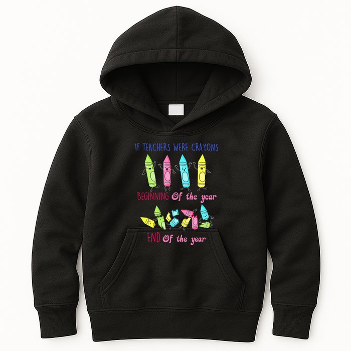 If Teachers Were Crayons Beginning Of The Year End The Year Kids Hoodie