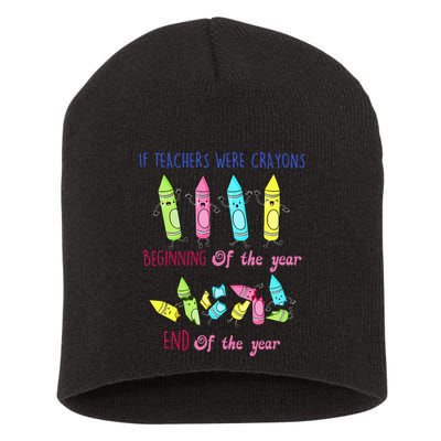If Teachers Were Crayons Beginning Of The Year End The Year Short Acrylic Beanie