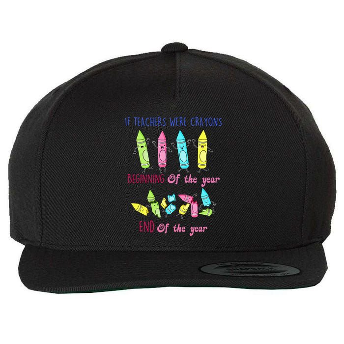 If Teachers Were Crayons Beginning Of The Year End The Year Wool Snapback Cap