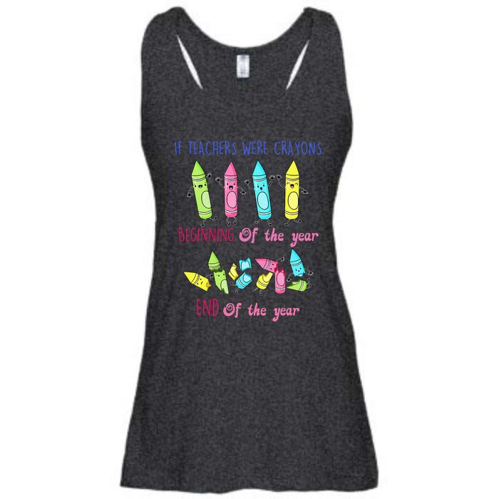If Teachers Were Crayons Beginning Of The Year End The Year Ladies Essential Flowy Tank