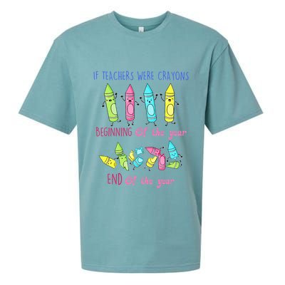 If Teachers Were Crayons Beginning Of The Year End The Year Sueded Cloud Jersey T-Shirt