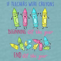 If Teachers Were Crayons Beginning Of The Year End The Year Sueded Cloud Jersey T-Shirt