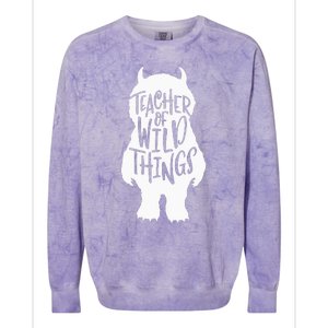 I Teach Wild Thing Teacher Colorblast Crewneck Sweatshirt