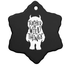 I Teach Wild Thing Teacher Ceramic Star Ornament