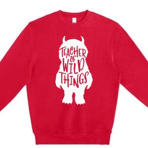 I Teach Wild Thing Teacher Premium Crewneck Sweatshirt