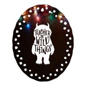 I Teach Wild Thing Teacher Ceramic Oval Ornament