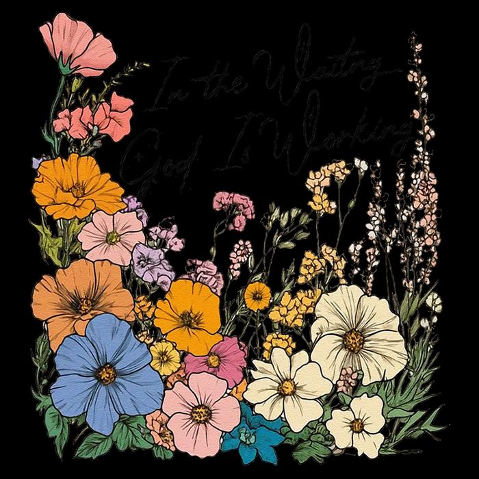 In The Waiting God Is Working Floral Wildflower Jesus City Backpack