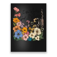 In The Waiting God Is Working Floral Wildflower Jesus Poster