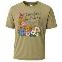 In The Waiting God Is Working Floral Wildflower Jesus Cooling Performance Crew T-Shirt