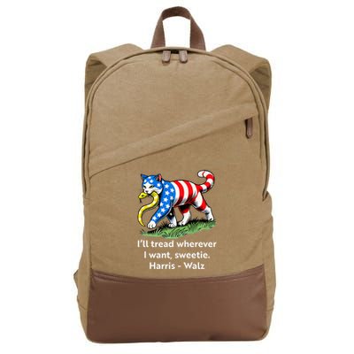 ILl Tread Wherever I Want Sweetie Cotton Canvas Backpack