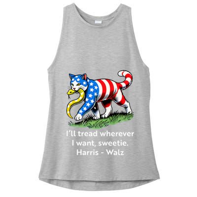 ILl Tread Wherever I Want Sweetie Ladies PosiCharge Tri-Blend Wicking Tank