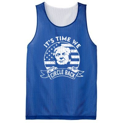 Its Time We Circle Back Trump Usa Flag Retro 4th Of July Gift Mesh Reversible Basketball Jersey Tank