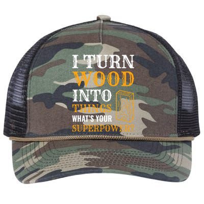 I Turn Wood Into Things Retro Rope Trucker Hat Cap