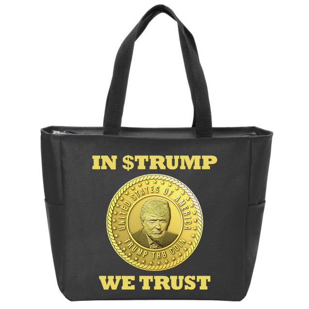 In $Trump We Trust Meme Coin Zip Tote Bag