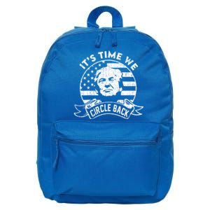 Its Time We Circle Back Trump Usa Flag Retro 4th Of July Cool Gift 16 in Basic Backpack