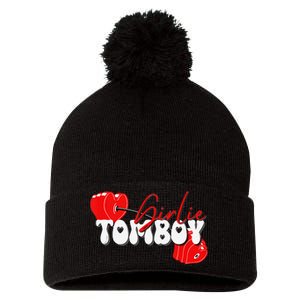 Ie Tom Workout Barbell Pom Pom 12in Knit Beanie