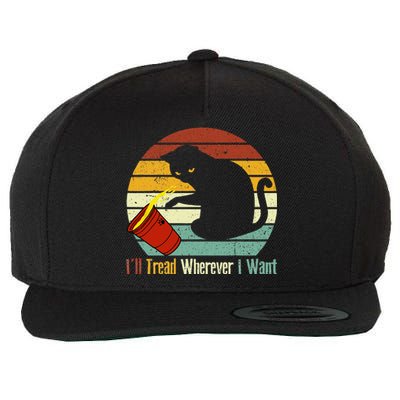 ILl Tread Wherever I Want Funny Cat Lover Wool Snapback Cap