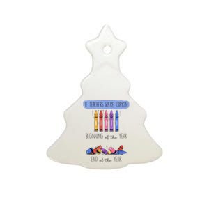 If Teachers Were Crayon Beginning Of The Year End The Year Ceramic Tree Ornament