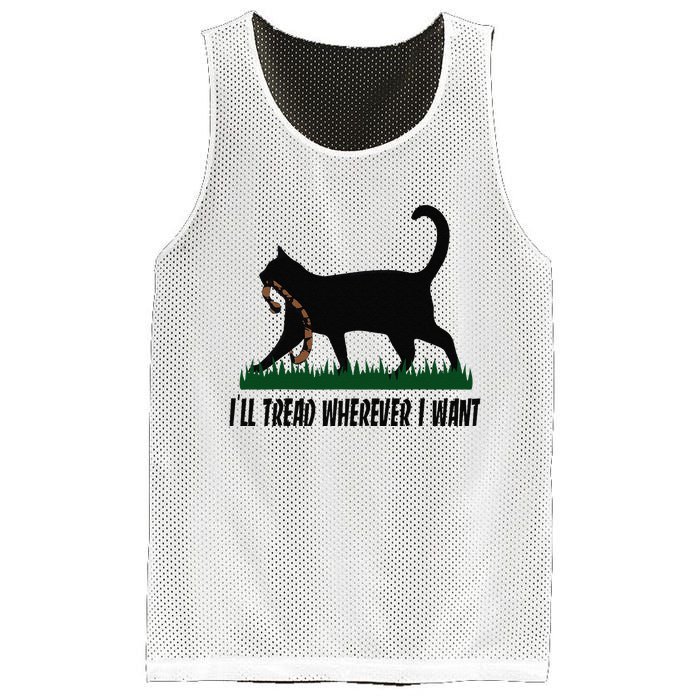 ILl Tread Wherever I Want Cat Ladies For Kamala Funny Mesh Reversible Basketball Jersey Tank