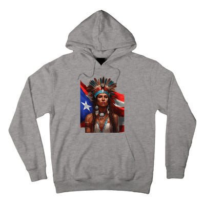 Indigenous Taino Woman Puerto Rican Flag Caribbean Tall Hoodie