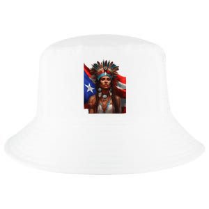 Indigenous Taino Woman Puerto Rican Flag Caribbean Cool Comfort Performance Bucket Hat