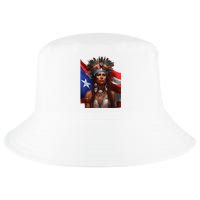 Indigenous Taino Woman Puerto Rican Flag Caribbean Cool Comfort Performance Bucket Hat