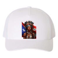 Indigenous Taino Woman Puerto Rican Flag Caribbean Yupoong Adult 5-Panel Trucker Hat