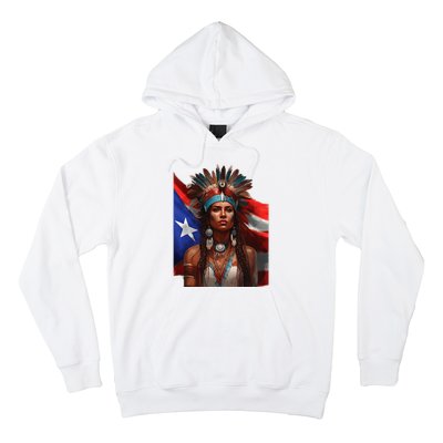 Indigenous Taino Woman Puerto Rican Flag Caribbean Hoodie