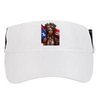 Indigenous Taino Woman Puerto Rican Flag Caribbean Adult Drive Performance Visor