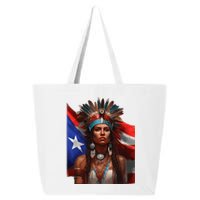 Indigenous Taino Woman Puerto Rican Flag Caribbean 25L Jumbo Tote