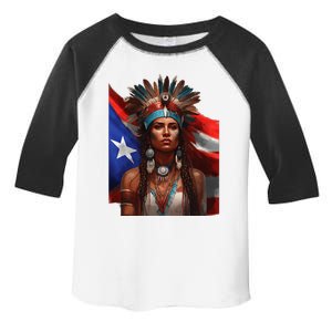 Indigenous Taino Woman Puerto Rican Flag Caribbean Toddler Fine Jersey T-Shirt