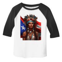 Indigenous Taino Woman Puerto Rican Flag Caribbean Toddler Fine Jersey T-Shirt