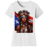 Indigenous Taino Woman Puerto Rican Flag Caribbean Women's T-Shirt