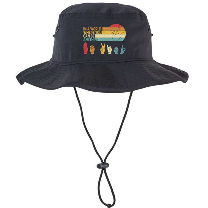In The World Where You Can Be Anything Be Kind Sign Language Legacy Cool Fit Booney Bucket Hat