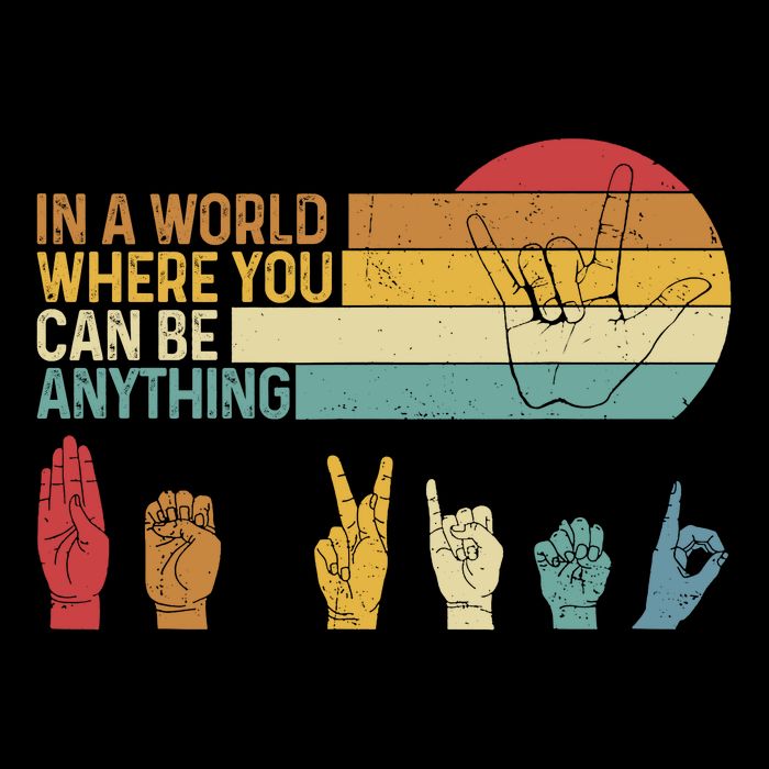 In The World Where You Can Be Anything Be Kind Sign Language Legacy Cool Fit Booney Bucket Hat