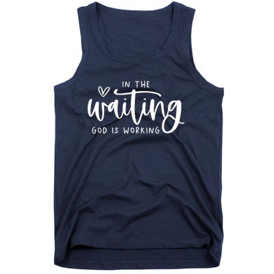 In The Waiting God Is Working Christian Easter Day Tank Top