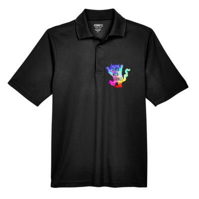 I Teach Wild Things Monster Funny Halloween Gifts Men's Origin Performance Pique Polo